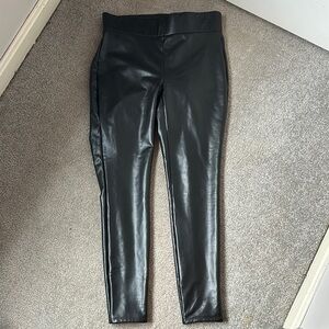 LOFT Black Faux Leather Leggings Size XSP NWT